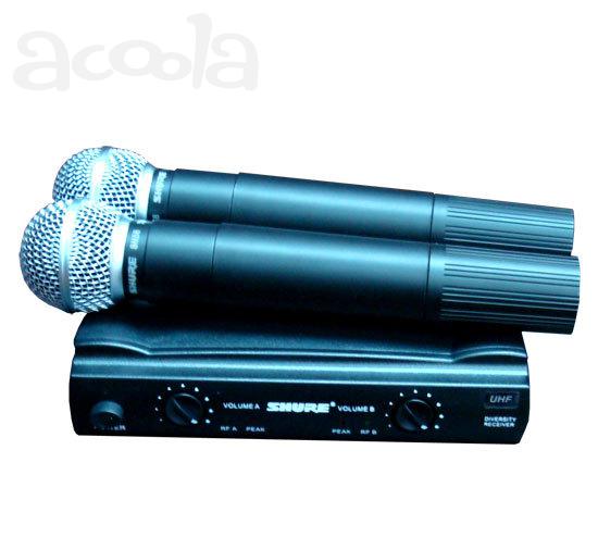 Микрофон SHURE SM58 ( ut 4) радиосистема­ 2 микрофона. КЕЙС. МАГАЗИН.